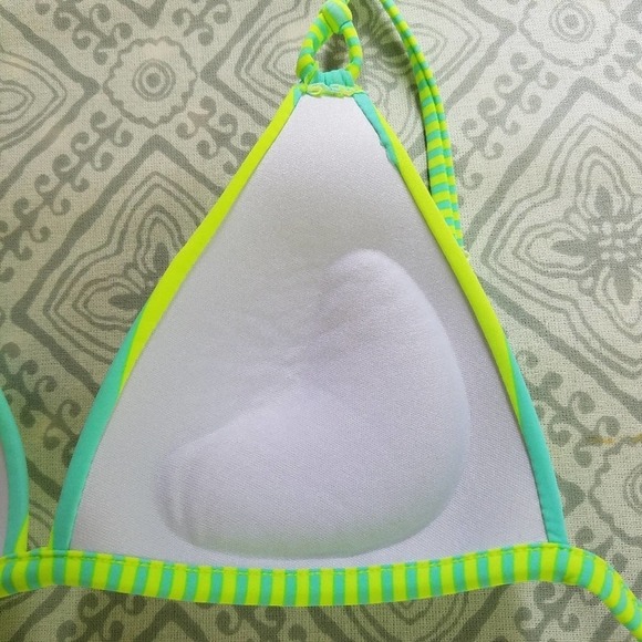 InMocean Green Striped Push-up Bra String Bikini - Picture 6 of 7